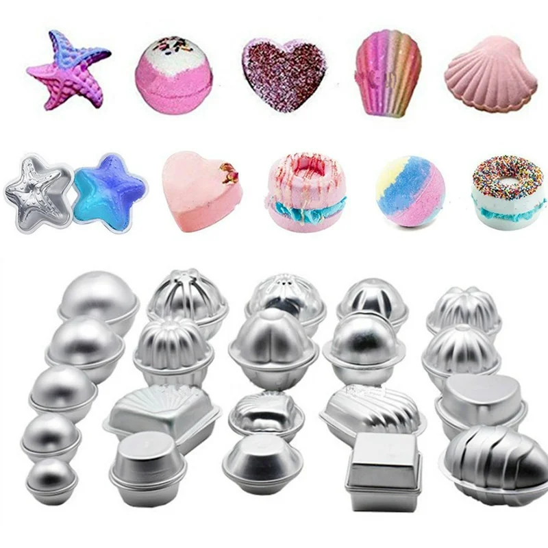 Soap Making Homemade - 1 Pasang Cetakan Bom Mandi Aluminium