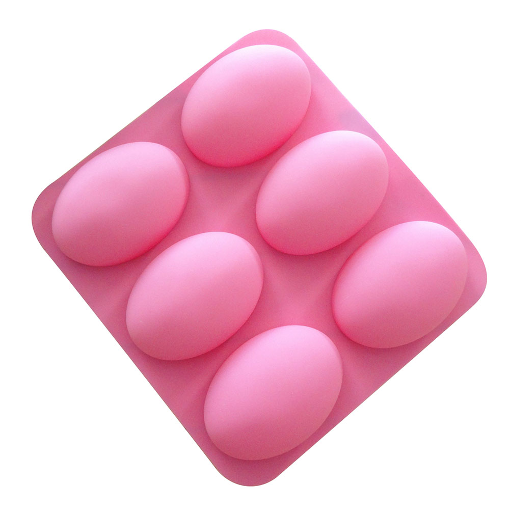 Soap Making At Home - Cetakan sabun silikon Oval 6 lubang,