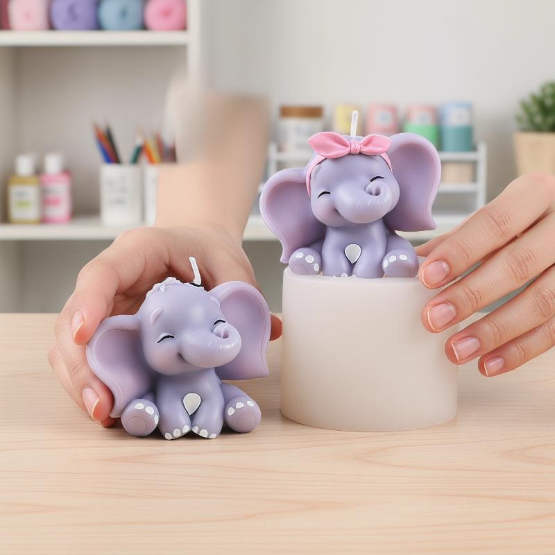 Cetakan Lilin Silikon Gajah 3D - Soap Making Name ulasan dan harga
